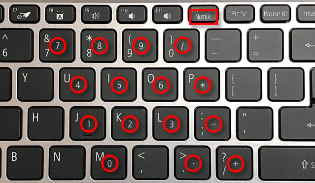 How to use numpad on laptop without numlock