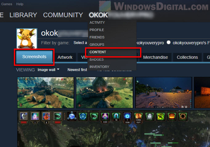 How to view Steam game screenshot Windows 11