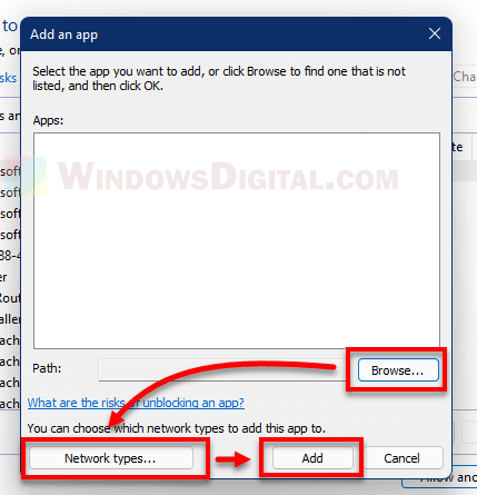 How to whitelist an app in Firewall Windows 11