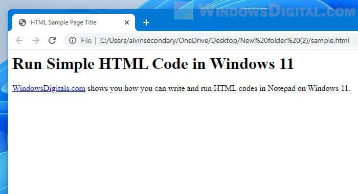 How to write HTML code in Notepad Windows 11