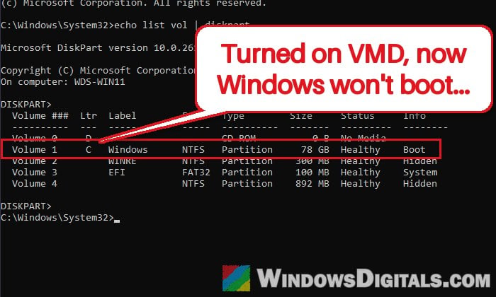 INACCESSIBLE_BOOT_DEVICE After Enabling VMD in BIOS, What to do?