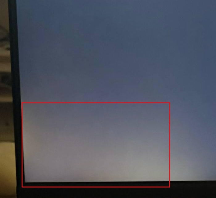IPS glow in the corner of a monitor on a black screen