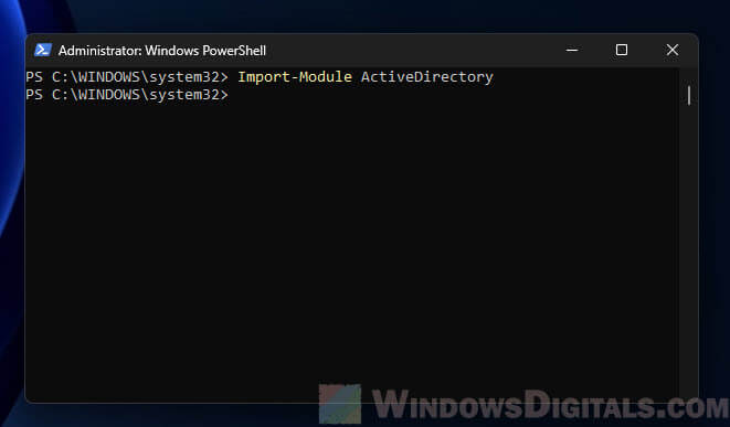 Import ActiveDirectory PowerShell Module