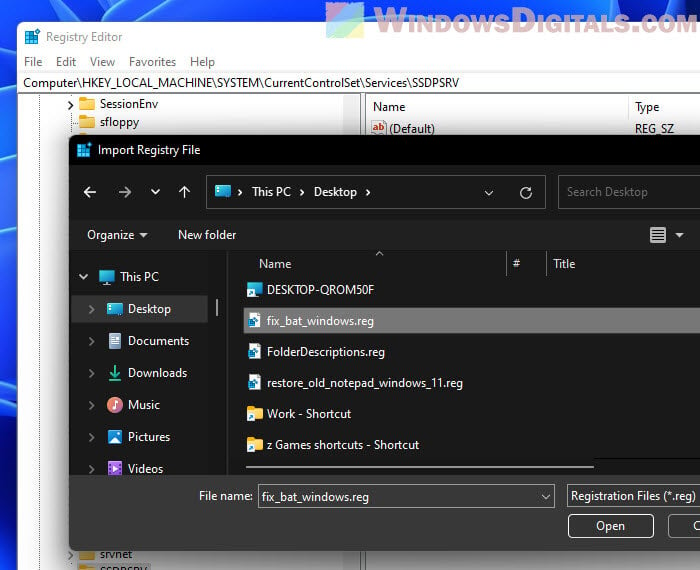 Import Registry File Windows 11