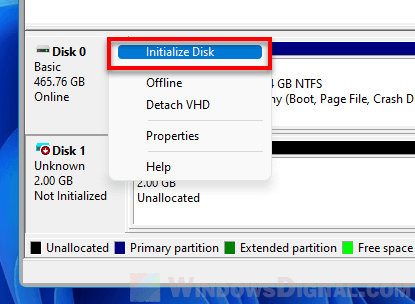 Initialize Disk Windows 11