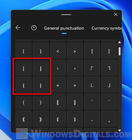 Input brackets via Emoji keyboard