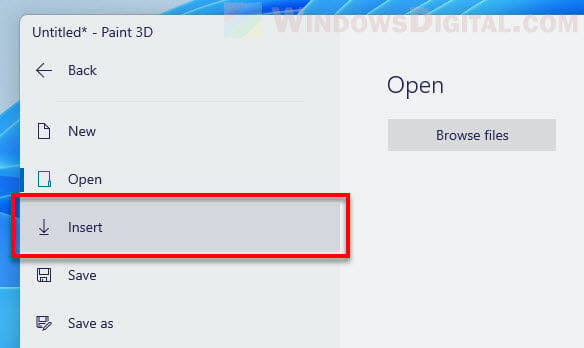 Insert photos into Paint 3D