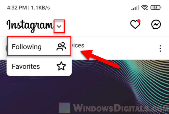 Instagram Following only posts