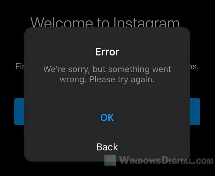 Instagram Something went wrong please try again