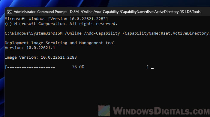 Install Active Directory Users and Computers via Command Prompt