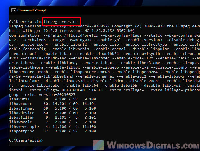 Install FFmpeg python Windows 11