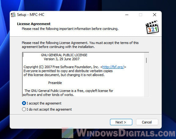 Install MPC-HC in Windows 11