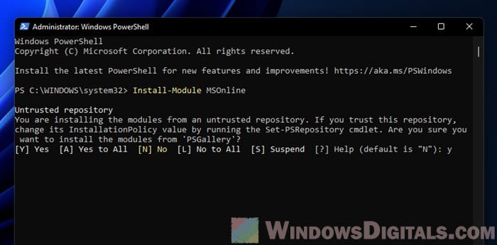 Install Module MSOnline