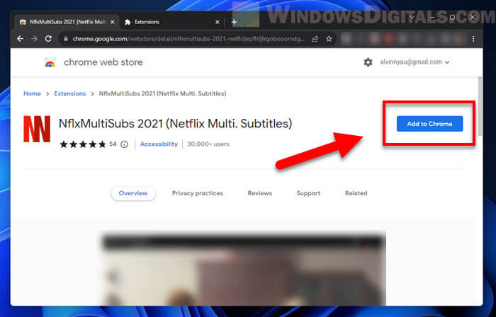 Install Netflix Multiple Subtitles Chrome Extension