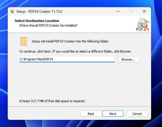 Install PDF24 Creator