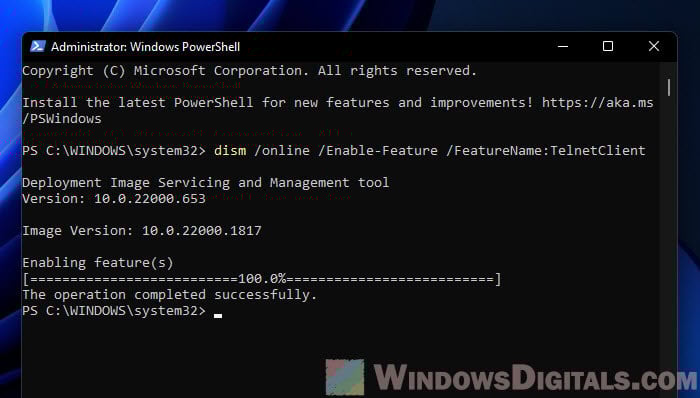 Install Telnet CMD Windows 11