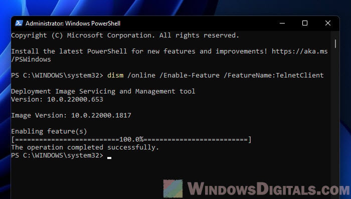 Install Telnet CMD Windows 11