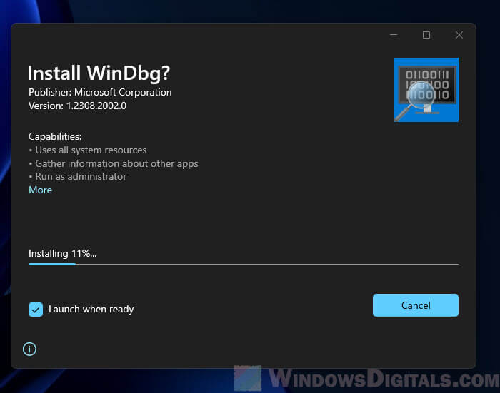 Install WinDbg on Windows 11