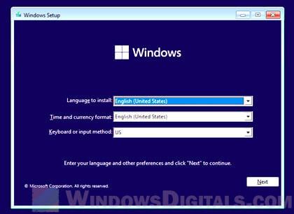 Install Windows 11 from USB