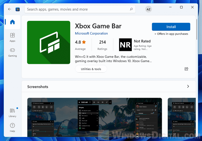 Install Xbox Game Bar Windows 11
