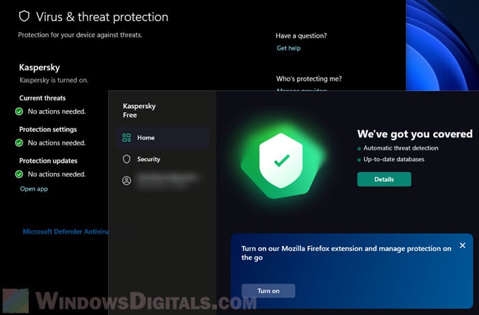 Install a third party antivirus in Windows 11