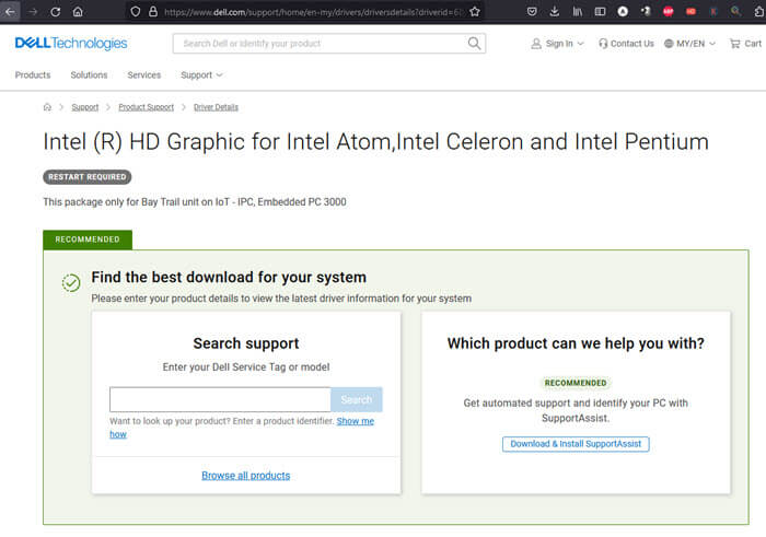 Intel HD Graphic driver for Celeron processor