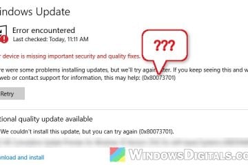 KB5126657 Failed to Install With Error 0x80073701 on Windows 10