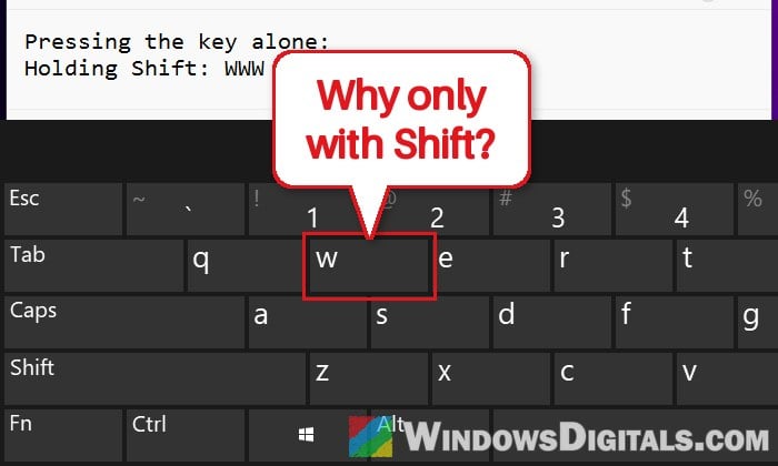 Keyboard Key Only Works When Shift is Held Down