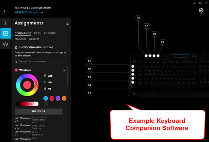 Keyboard companion software Logitech G Hub