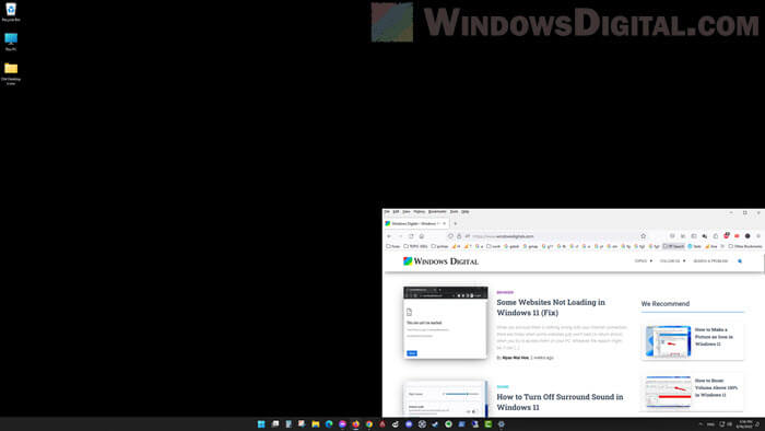 Keyboard shortcuts to snap window in Windows 11