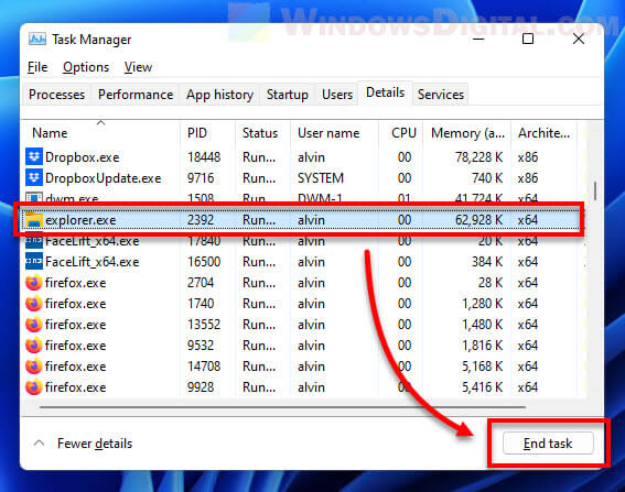 Kill explorer.exe Windows 11