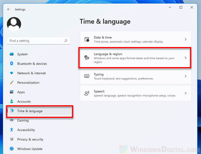 Language region Windows 11