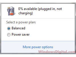Laptop says battery Plugged in not charging Windows 10