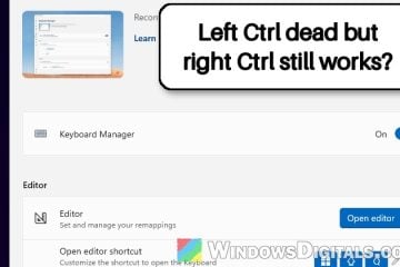 Left Ctrl Key Not Working on Windows 11 (Right Ctrl Works)