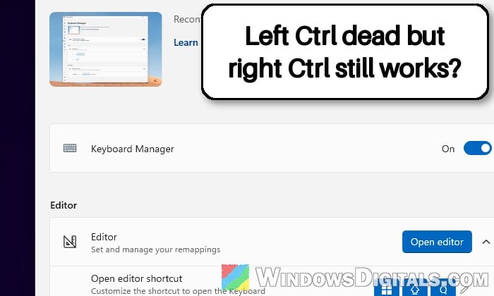 Left Ctrl Key Not Working on Windows 11 (Right Ctrl Works)