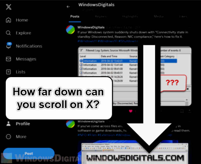 Limit of How Far Bottom You Can Scroll on X Twitter