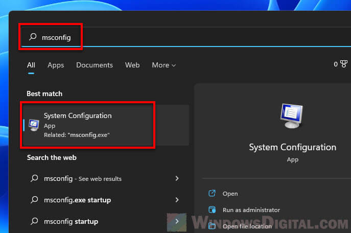 MSConfig System Configuration Windows 11