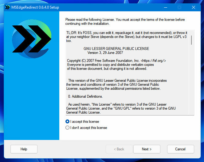 MSEdgeRedirect Setup Installation