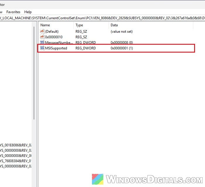 MSISupported registry value Standard SATA AHCI Controller Windows 11