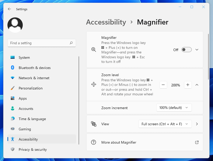 Magnifier Windows 11