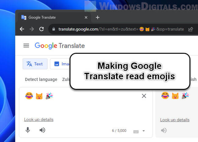 Making Google Translate read funny emojis