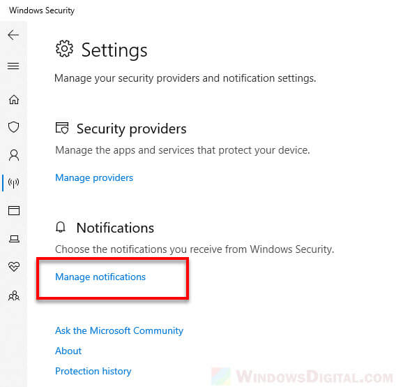 Manage Windows Defender firewall notifications