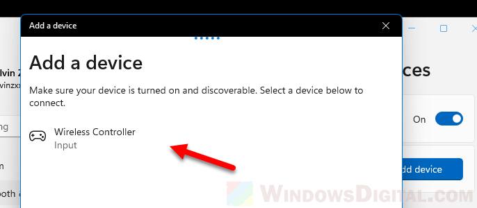 Memasangkan pengontrol nirkabel Windows 11 secara manual