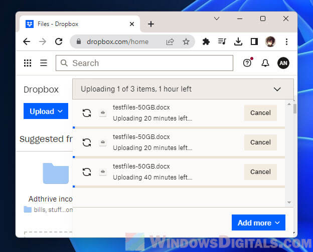 Maximum number of file uploads browser can handle