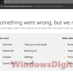 Microsoft Edge Something went wrong but we resolved it