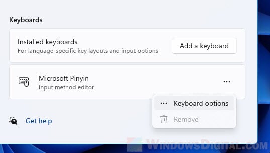 Microsoft Pinyin keyboard options Windows 11