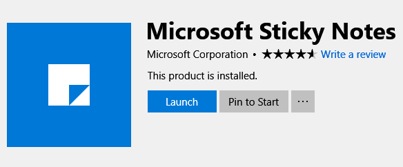 Microsoft Sticky Notes app for Windows 10 download and install