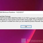 Microsoft Visual C++ Minimum Runtime Error Starting a Game