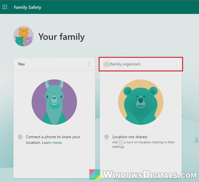 Microsoft family group members list