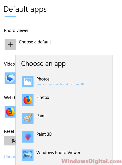 Change default app Microsoft.Photos.exe